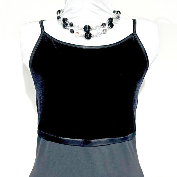 Vintage Velvet & Chiffon Empire Waist Slipdress Black M/L Byer Too! Whimsygoth - Picture 4 of 10